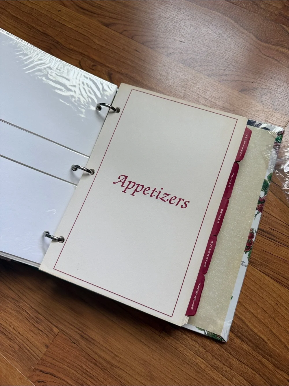 Recipes Recipe Organizer Notebook - Green and White Botanical Cover